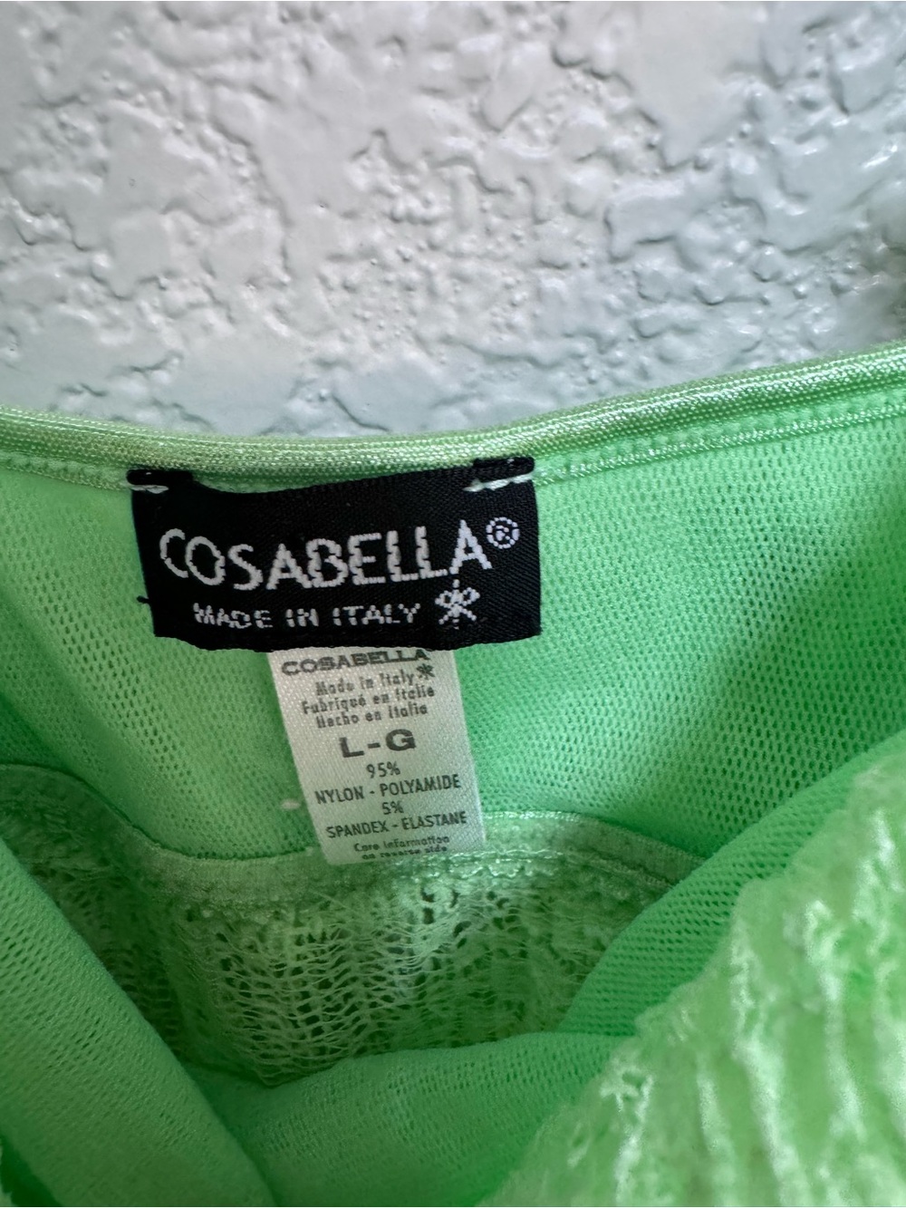 Cosabella Mesh Lace Spaghetti Strap Tank Women’s L Lime Green - Picture 2 of 8